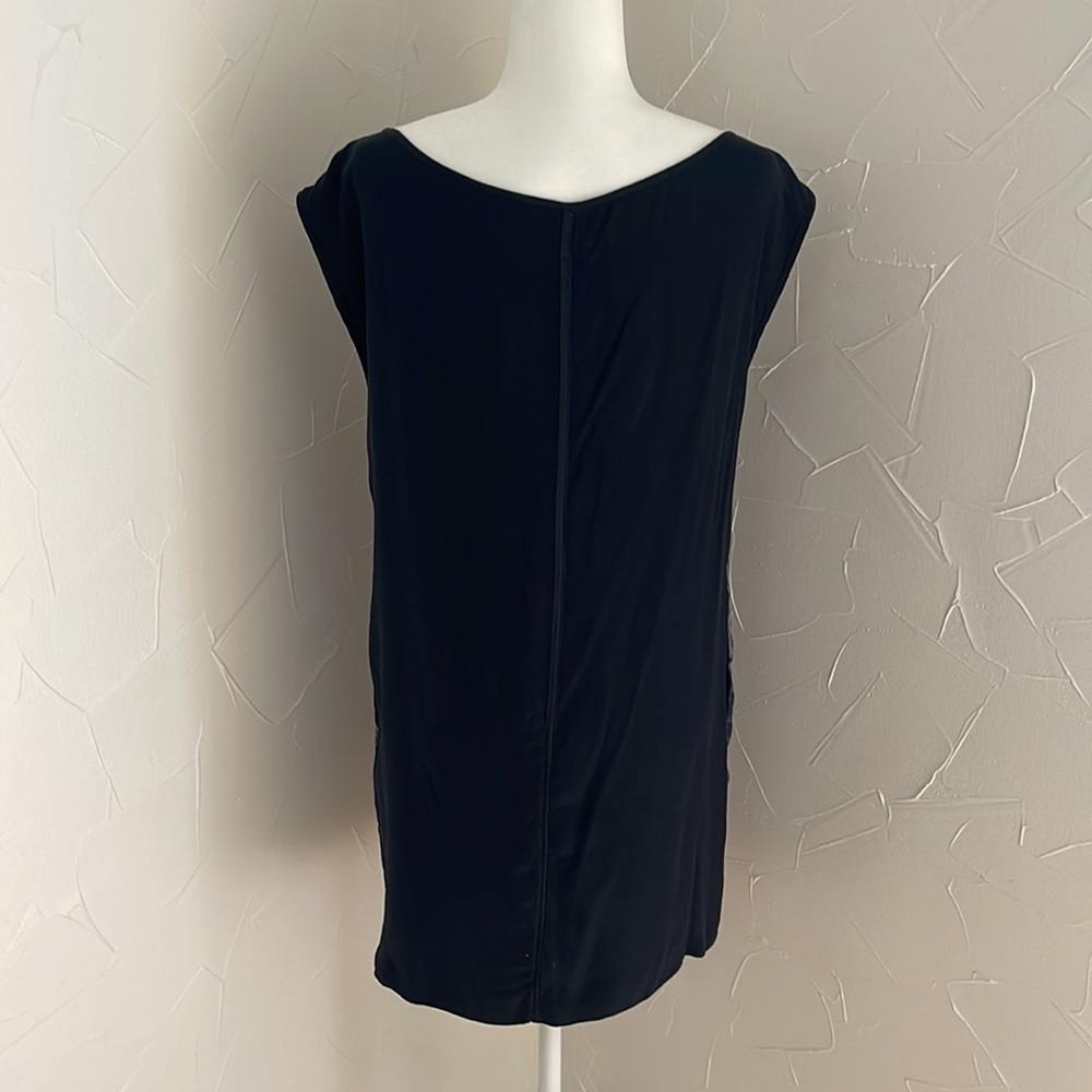 Rag And Bone Silk Navy Patterned Shift Dress - image 4